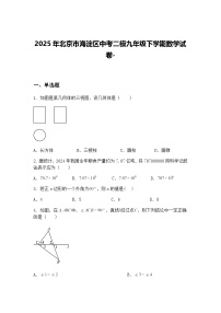 2025年北京市海淀区中考二模九年级下学期数学试卷-（含答案解析）