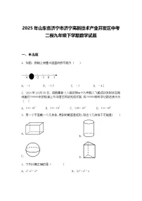 2025年山东省济宁市济宁高新技术产业开发区中考二模九年级下学期数学试题（含答案解析）