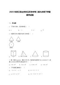 2025年浙江省台州市玉环市中考二模九年级下学期数学试题（含答案解析）