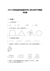 2025江苏省盐城市盐都区中考二模九年级下学期数学试卷（含答案解析）