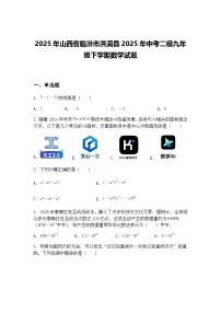 2025年山西省临汾市洪洞县2025年中考二模九年级下学期数学试题（含答案解析）