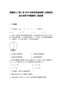 河南省十二县一区2025年初中毕业班第二次模拟测试九年级下学期数学二模试卷（含答案解析）