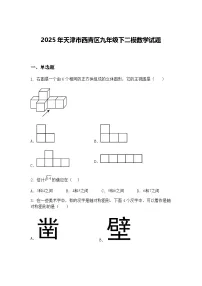 2025年天津市西青区九年级下二模数学试题（含答案解析）