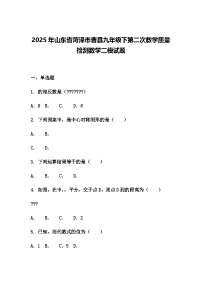 2025年山东省菏泽市曹县九年级下第二次教学质量检测数学二模试题（含答案解析）