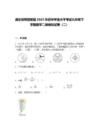 湖北省荆楚联盟2025年初中学业水平考试九年级下学期数学二模模拟试卷（二）（含答案解析）