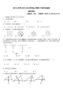 2025年哈尔滨市17中学九年级上学期9月月考数学试题及答案