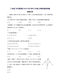 广东省广州市荔湾区2024^2025学年八年级上学期末数学试卷（附答案）