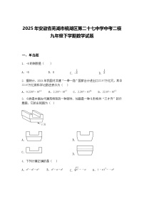 2025年安徽省芜湖市镜湖区第二十七中学中考二模九年级下学期数学试题（含答案解析）