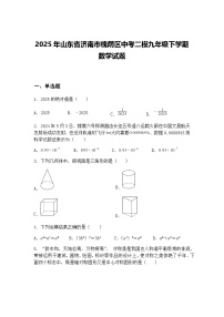 2025年山东省济南市槐荫区中考二模九年级下学期数学试题（含答案解析）