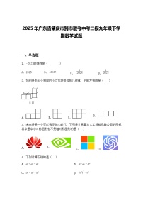 2025年广东省肇庆市跨市联考中考二模九年级下学期数学试题（含答案解析）