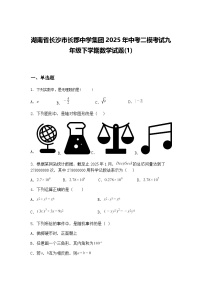 湖南省长沙市长郡中学集团2025年中考二模考试九年级下学期数学试题(1)（含答案解析）