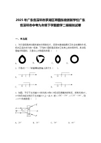 2025年广东省深圳市罗湖区翠园东晓创新学校广东省深圳市中考九年级下学期数学二模模拟试卷（含答案解析）