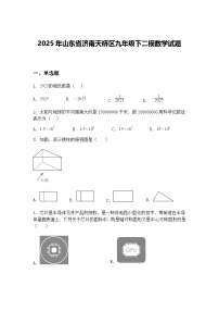 2025年山东省济南天桥区九年级下二模数学试题(含答案解析)