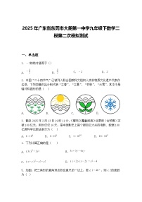 2025年广东省东莞市大朗第一中学九年级下数学二模第二次模拟测试（含答案解析）