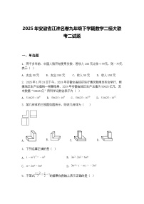 2025年安徽省江淮名卷九年级下学期数学二模大联考二试题（含答案解析）