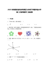 2025年陕西省宝鸡市凤翔区九年级下学期学业水平第二次模考数学二模试卷（含答案解析）