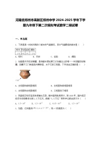 河南省郑州市高新区郑州中学2024-2025学年下学期九年级下第二次模拟考试数学二模试卷（含答案解析）