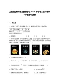 山西省阳泉市盂县部分学校2025年中考二模九年级下学期数学试卷（含答案解析）