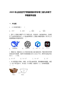 2025年山东省济宁学院附属中学中考二模九年级下学期数学试题（含答案解析）