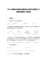 2025年黑龙江省绥化市海伦市九年级下中考第二次模拟考试数学二模试题（含答案解析）