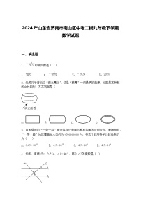2024年山东省济南市南山区中考二模九年级下学期数学试题（含答案解析）