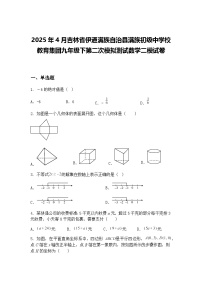 2025年4月吉林省伊通满族自治县满族初级中学校教育集团九年级下第二次模拟测试数学二模试卷（含答案解析）