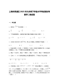 上海市黄浦区2025年九年级下学业水平考试模拟考数学二模试题（含答案解析）