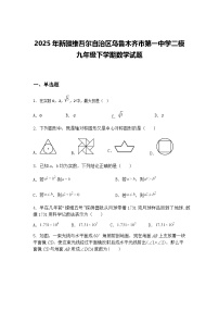 2025年新疆维吾尔自治区乌鲁木齐市第一中学二模九年级下学期数学试题（含答案解析）