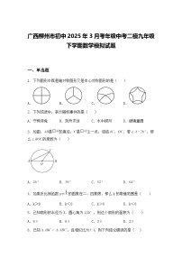 广西柳州市初中2025年3月考年级中考二模九年级下学期数学模拟试题（含答案解析）