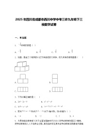 2025年四川省成都市西川中学中考三诊九年级下三模数学试卷（含答案解析）