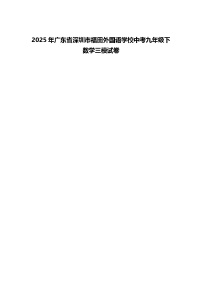 2025年广东省深圳市福田外国语学校中考九年级下数学三模试卷（含答案解析）