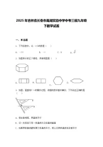 2025年吉林省长春市南湖实验中学中考三模九年级下数学试题（含答案解析）
