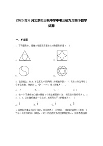 2025年6月北京市三帆中学中考三模九年级下数学试卷（含答案解析）