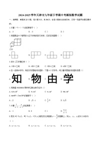 2024-2025学年天津市九年级下学期中考模拟数学试题-自定义类型