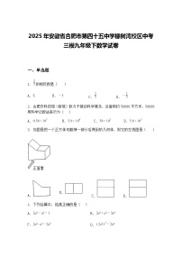 2025年安徽省合肥市第四十五中学橡树湾校区中考三模九年级下数学试卷（含答案解析）