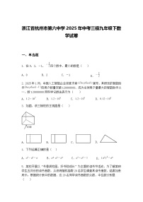 浙江省杭州市第六中学2025年中考三模九年级下数学试卷（含答案解析）