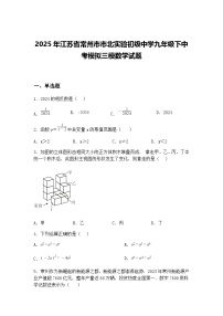 2025年江苏省常州市市北实验初级中学九年级下中考模拟三模数学试题（含答案解析）