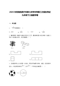 2025年青海省西宁市第七中学中考第三次模拟考试九年级下三模数学卷（含答案解析）