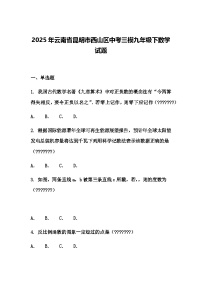 2025年云南省昆明市西山区中考三模九年级下数学试题（含答案解析）