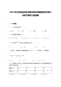 2025年江苏省徐州市沛县汉源中学联盟学区中考九年级下数学三模试卷（含答案解析）