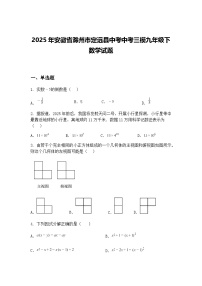 2025年安徽省滁州市定远县中考中考三模九年级下数学试题（含答案解析）