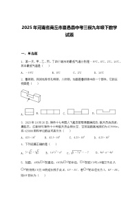 2025年河南省商丘市夏邑县中考三模九年级下数学试题（含答案解析）
