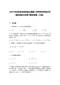 2025年河北省沧州市盐山县第二中学初中学业水平模拟考试九年级下数学试卷（三模）（含答案解析）