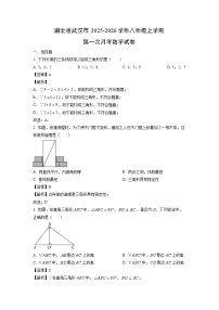 湖北省武汉市2025-2026学年八年级上学期第一次月考数学试卷（解析版）