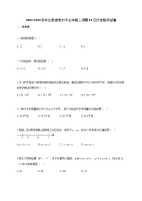 2024~2025学年江苏省常州市七年级上学期10月月考数学试题（含答案）