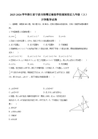 2025-2026学年浙江省宁波市海曙区储能学校丽园校区九年级（上）开学数学试卷-自定义类型