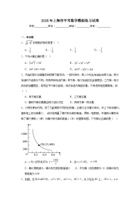 2024-2025学年上海市九年级下学期中考模拟数学试题