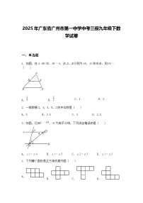 2025年广东省广州市第一中学中考三模九年级下数学试卷（含答案解析）