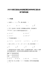 2025年浙江省舟山市定海区第五中学中考三模九年级下数学试题（含答案解析）