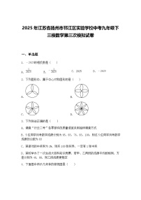 2025年江苏省扬州市邗江区实验学校中考九年级下三模数学第三次模拟试卷（含答案解析）